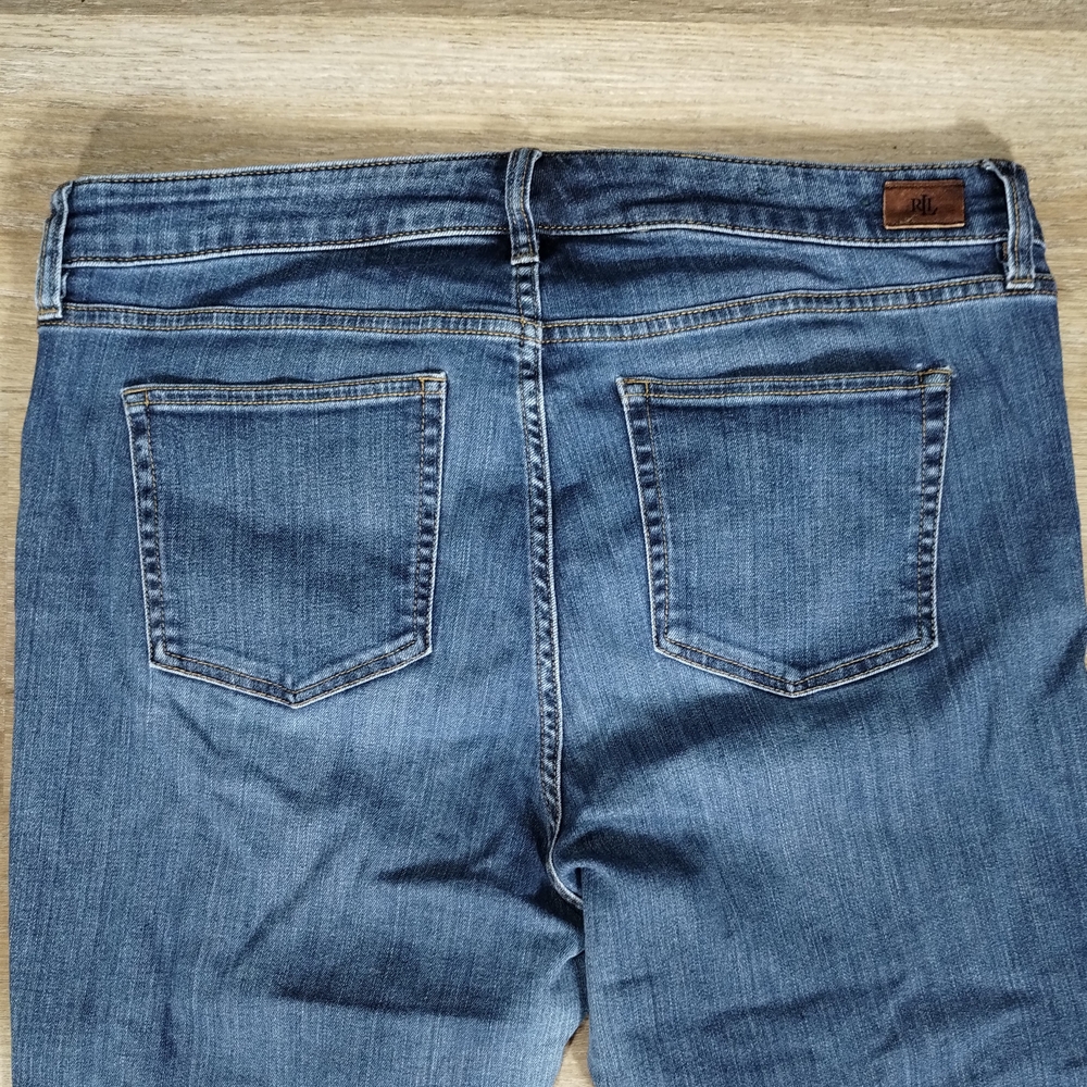Lauren Ralph Lauren Premium Straight Jeans Sz 14 (35×30.5) Blue Casual Highrise - Picture 7 of 8